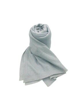 Dior Scarf Cashmere Knit Large Shawl Light Blue